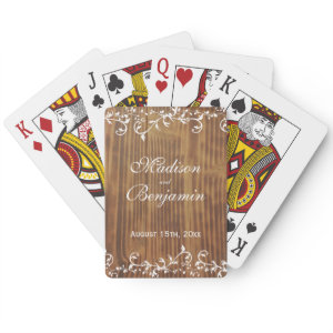 Personalized Country Wedding Favor Playing Cards