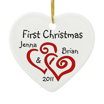 Personalized Couple&#39;s First Christmas Ornament