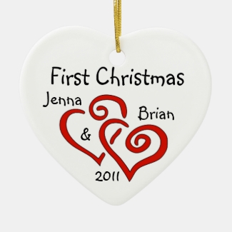 Personalized Couple's First Christmas Ornament