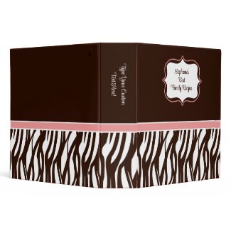 Personalized Coupon Binder, Funky Brown/Pink Zebra binder