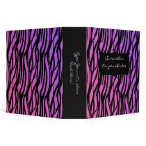 Personalized Coupon Binder Zebra Pink/Purple/Black