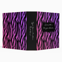 Personalized Coupon Binder Zebra Pink/Purple/Black