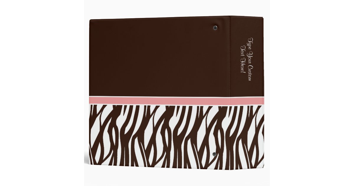 Personalized Coupon Organizer, Brown/Pink Zebra Binder Zazzle