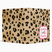 Personalized Coupon Organizer - Leopard Binders