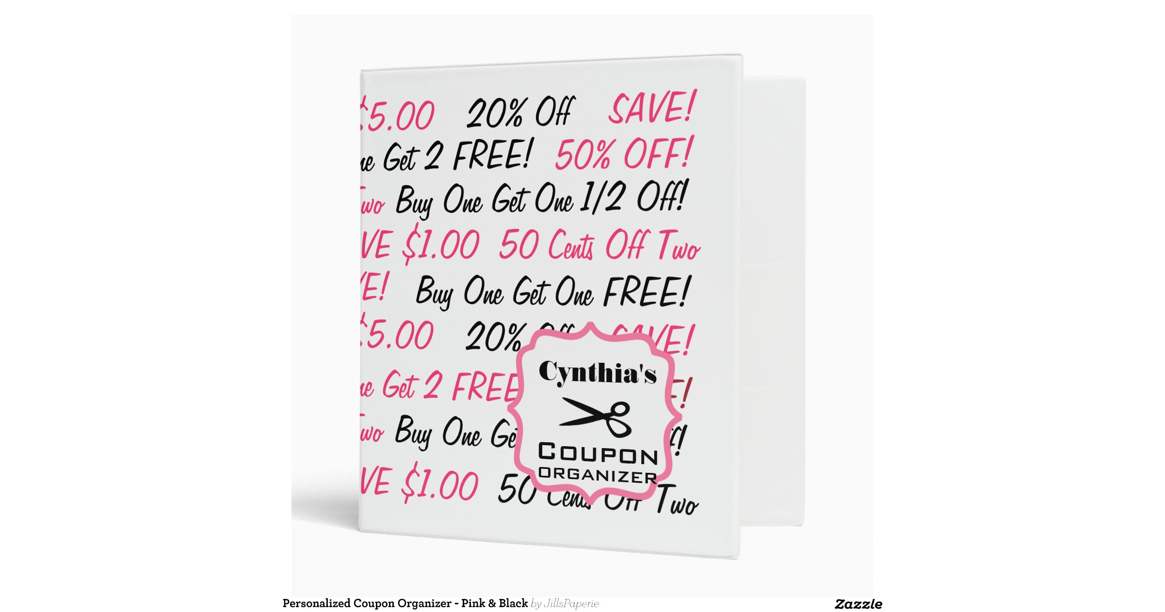 personalized coupon organizer pink amp black vinyl binder personalized coupon
