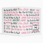 Personalized Coupon Organizer - Pink & Black Vinyl Binder