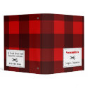 Personalized Coupon Organizer - Red &amp; Black Plaid 3 Ring Binder