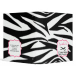 Personalized Coupon Organizer - Zebra Print & Pink 3 Ring Binders