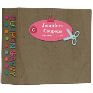Personalized coupon savvy fun 2 inch avery binder