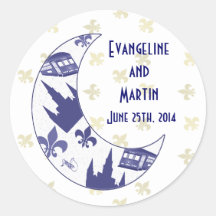 Personalized Crescent City Moon New Orleans Sticker