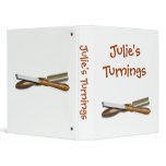 Personalized Crossed Woodturning Tools Template 3 Ring Binders