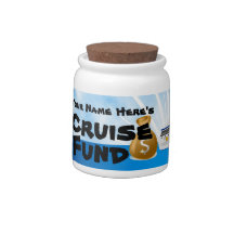 Personalized Cruise Fund Money Saving Bank Jar Candy Dish