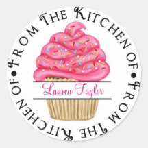 Personalized Cupcake Baking  Kitchen Stickers