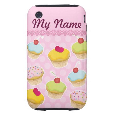 Personalized Cupcakes iPhone 3 Tough Cover
