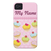 Personalized Cupcakes iPhone 4 Cases