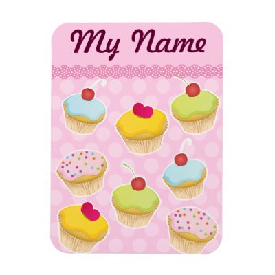 Personalized Cupcakes Vinyl Magnets