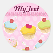 Personalized Cupcakes Round Sticker
