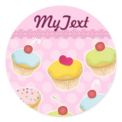 Personalized Cupcakes Round Sticker