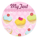 Personalized Cupcakes Round Stickers