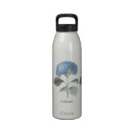Personalized Custom Blue Hydrangea Floral Water Bottles