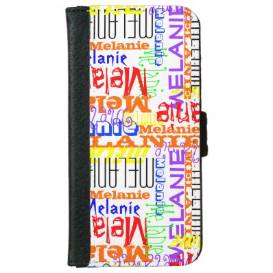 Personalized Custom Name Collage Colorful iPhone 6/6S Wallet Case