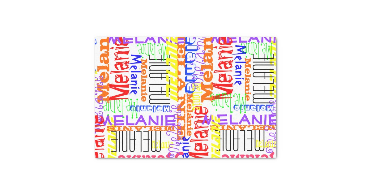 Personalized Custom Name Collage Colorful Tissue Paper Zazzle