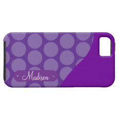 Personalized Custom Name Purple Polka Dots Wave iPhone 5 Cases
