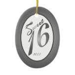 Personalized Custom Ornament Sweet 16 Silver