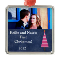 Personalized Custom Ornaments Christmas Tree Pink/