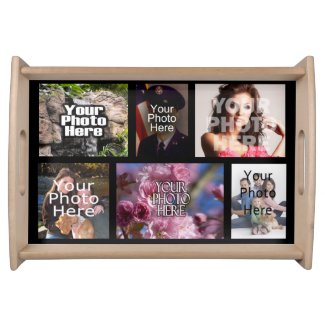Personalized Custom Photo Collage Montage Food Tray