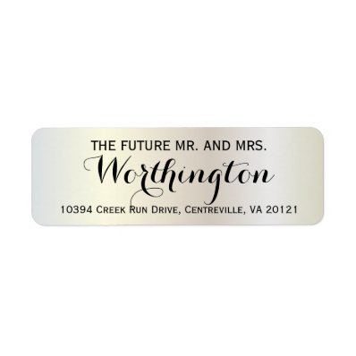 Personalized Custom Wedding Future Mr and Mrs Label