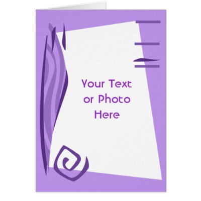 Personalized Customized Purple Frame Border Greeting Card by iheartshop