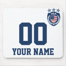 Personalized & Customized USA Sport Jersey Mouse Pad