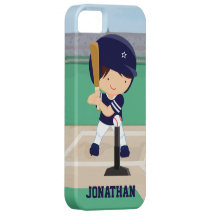 Personalized Cute Baseball cartoon player iPhone 5 Cases
