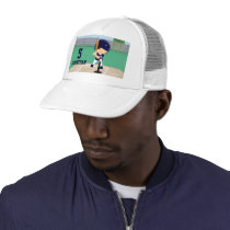 Personalized Cute Baseball cartoon player Trucker Hats