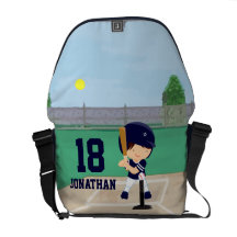 Personalized Cute Baseball cartoon player Messenger Bag