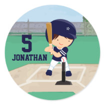 Personalized Cute Baseball cartoon player Stickers