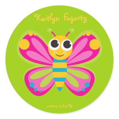 Personalized Cute Butterfly Stickers by creatingmybestlife