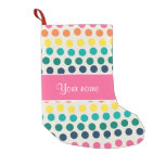 Personalized Cute Colorful Polka Dots Small Christmas Stocking