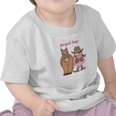 Personalized Cute Cowgirl and Horse Baby T-Shirt