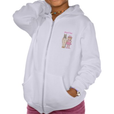 Personalized Cute Cowgirl and Horse Fleece Hoodie