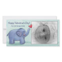 Personalized Cute Elephant Valentine's Day photo cards