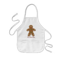 Personalized Cute Holiday Gingerbread Man Aprons