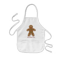 Personalized Cute Holiday Gingerbread Man Kids' Apron