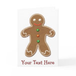 Personalized Cute Holiday Gingerbread Man cards