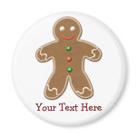 Personalized Cute Holiday Gingerbread Man magnets