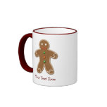 Personalized Cute Holiday Gingerbread Man mugs
