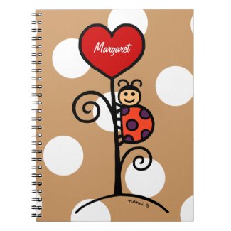 Personalized Cute LadyBug drawing Note Books