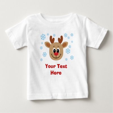 Personalized Cute Reindeer Baby Baby Tee Shirt