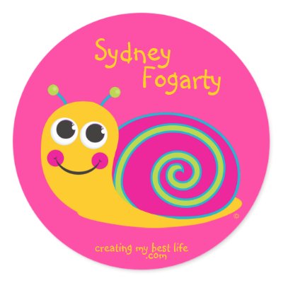 Stickers For Girls. Snail Sticker for Girls by
